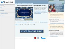 Zrzut ekranu z pokera Betfair