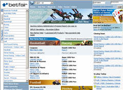 Captura de pantalla de apuestas deportivas de Betfair
