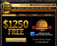 Zrzut ekranu akcji kasyna