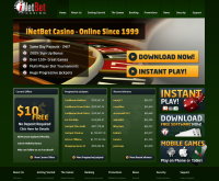 Capture d'écran du casino iNetBet