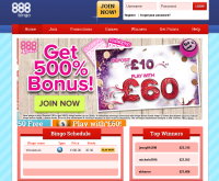 888 Bingo Screenshot