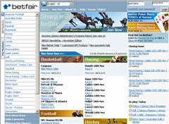 Betfair Sportsbook Skärmdump