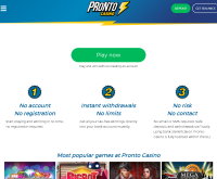 Pronto Casino Screenshot