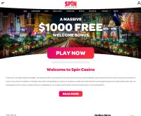 Spin Casinon kuvakaappaus